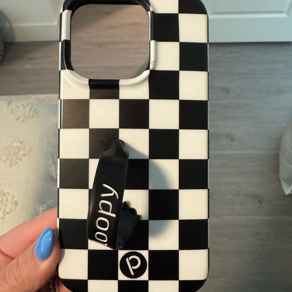 Loopy Case Black and White Checkerboard iPhone Case